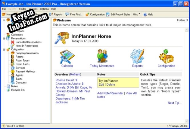 Free key for InnPlanner 2008 Professional