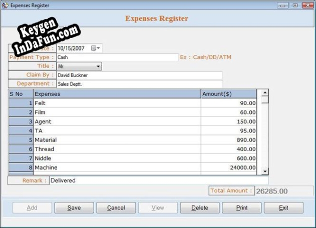 Inventory Bookkeeping Software Key generator