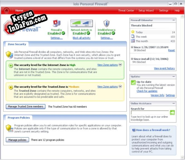 Activation key for iolo Firewall