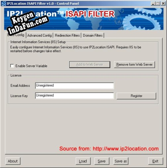 Activation key for IP2Location ISAPI Filter