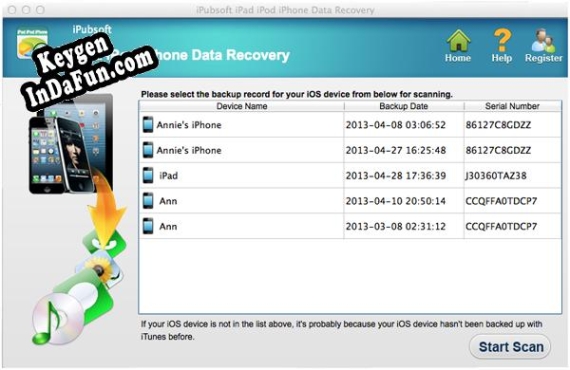 iPubsoft iPad iPhone iPod Data Recovery for Mac activation key