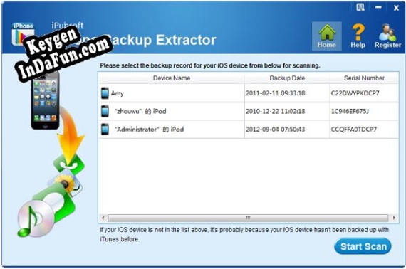 iPubsoft iPhone Backup Extractor serial number generator