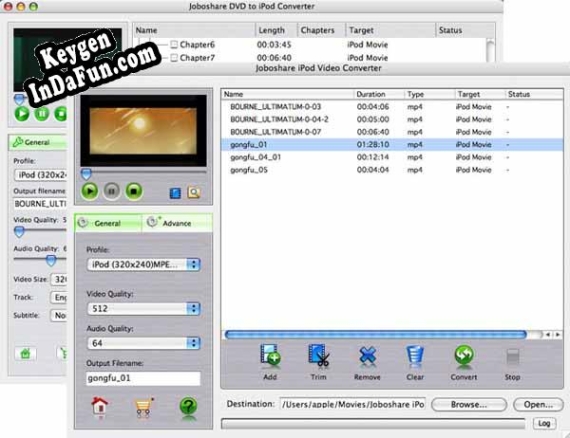 Key generator for Joboshare DVD to iPod Bundle for Mac