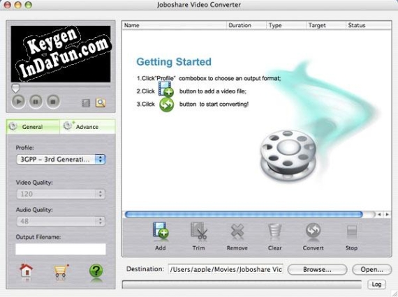 Registration key for the program Joboshare Video Converter for Mac
