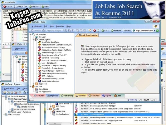 JobTabs Job Search and Resume key generator