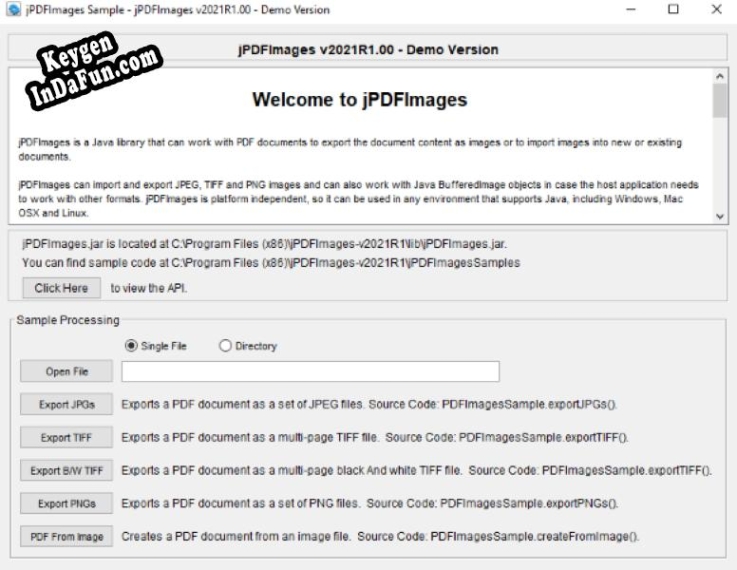 Key for jPDFImages for Linux