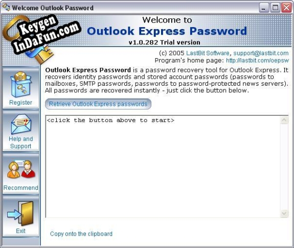 Registration key for the program LastBit OutlookExpress Password Recovery