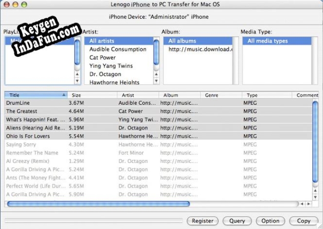 Lenogo iPhone to PC Transfer for Mac serial number generator