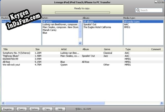 Lenogo iPod/iPod Touch/iPhone to PC Transfer Key generator