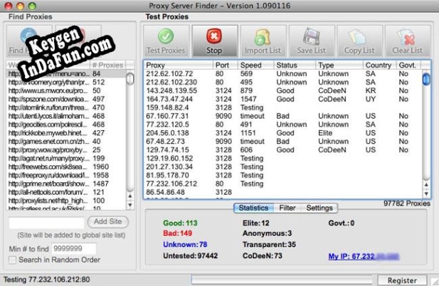 Live Proxy Server Finder key generator