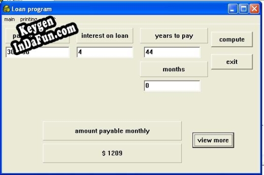 Loan program activation key