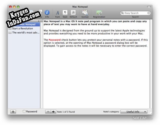 Key generator (keygen) Mac Notepad