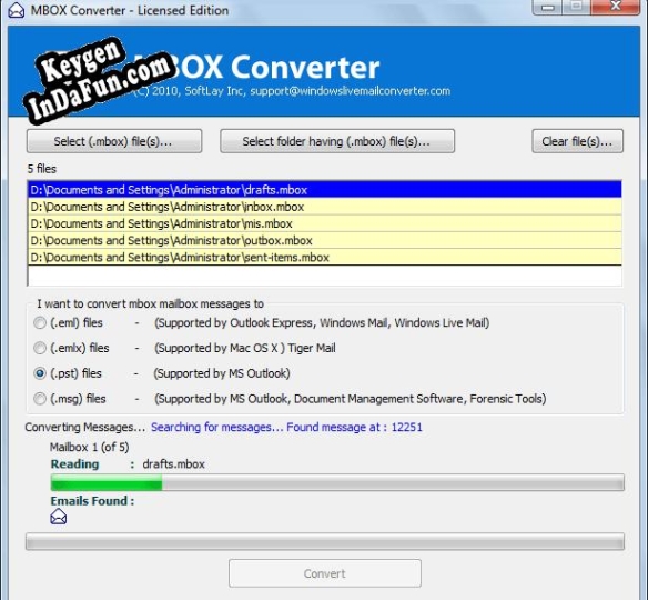 Key for MBOX to Outlook Converter