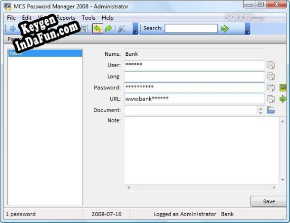 Activation key for MCS Password Manager 2008