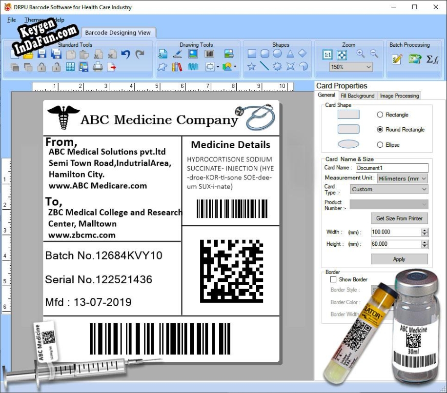 Medical Industry Barcode labels Software key free