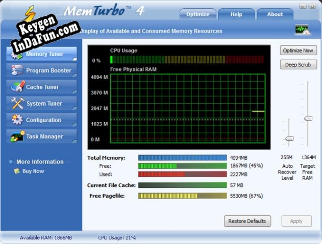 Key generator (keygen) MemTurbo