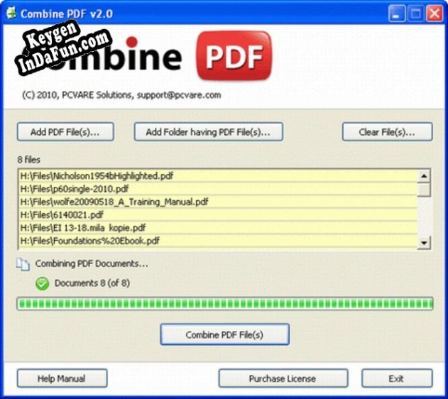 Key generator for Merge PDF Files