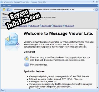 Key generator (keygen) Message Viewer Lite (.msg .eml)