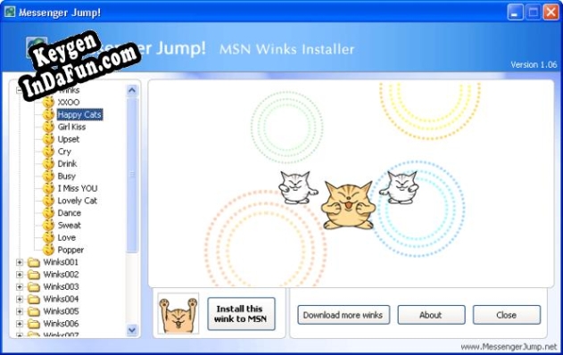 Registration key for the program Messenger Jump! MSN Content Installer