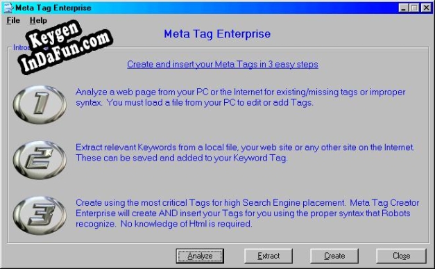 Key generator for Meta Tag Enterprise