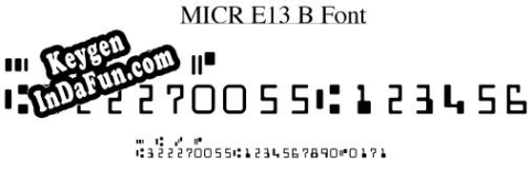 Activation key for MICR E13B Match font