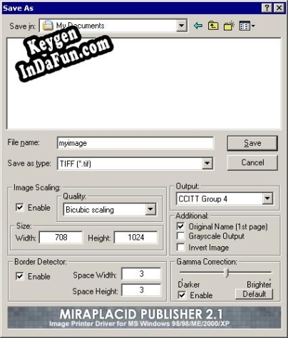 Registration key for the program Miraplacid Printer Driver 2000/XP