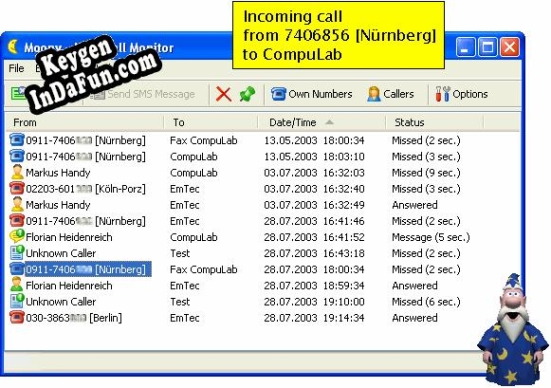 Key for Moony ISDN Caller ID, Fax, Voicemail