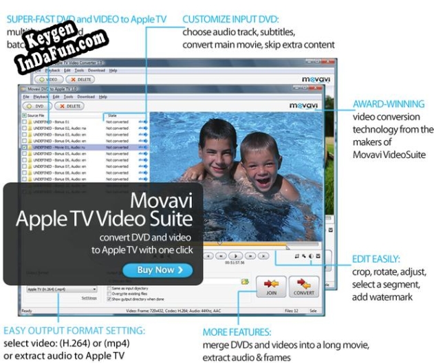 Registration key for the program Movavi Apple TV Video Suite