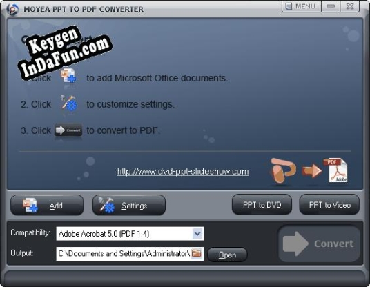 Activation key for Moyea Excel to PDF Converter