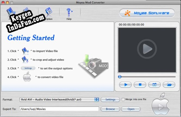 Moyea MOD Converter for Mac activation key