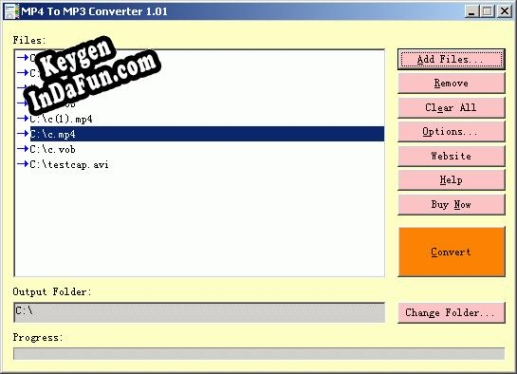 Registration key for the program MP4 to MP3 Converter Demo