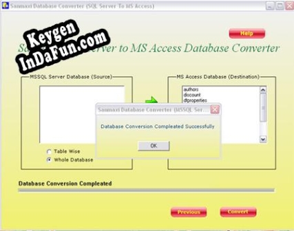 MS SQL to MS Access Database Converter Application serial number generator