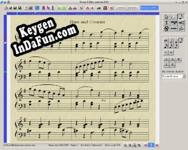 Registration key for the program Music Score Editor