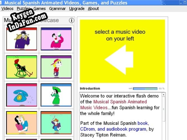 Key generator for Musical Spanish Animated Videos, Games and Puzzles