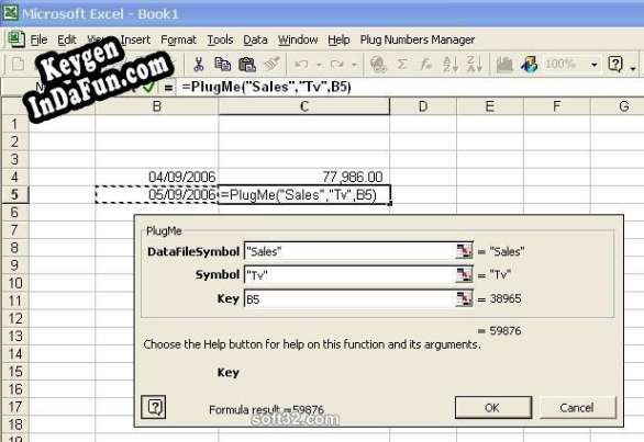 Key generator (keygen) My Excel Plug Numbers