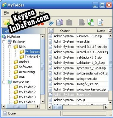 MyFolder serial number generator