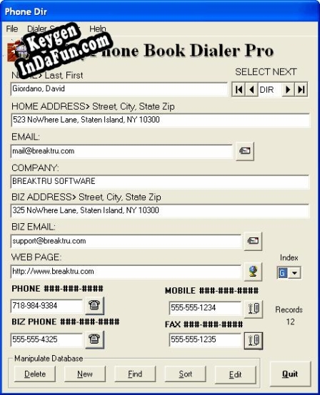 MyPhone Book Dialer Pro key generator