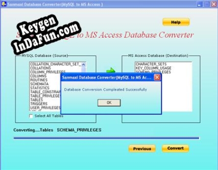 MYSQL to MS Access Database Converter Program Key generator