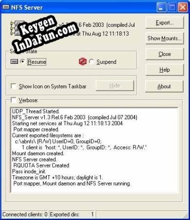 Activation key for NFS client and server for windows ProNFS