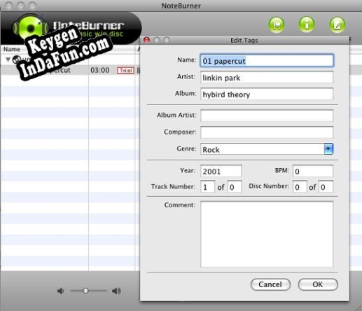 Key generator (keygen) NoteBurner M4P Converter for Mac