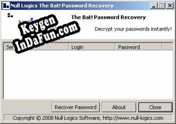 Free key for Null Logics The Bat! Password Recovery