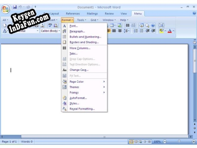 Free key for Office 2007 Ribbon to Classic Toolbar and Menu of Microsoft Office 2003