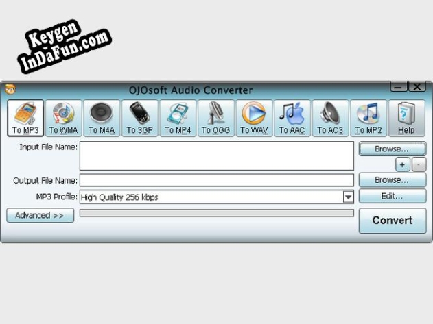 Registration key for the program OJOsoft Audio Converter