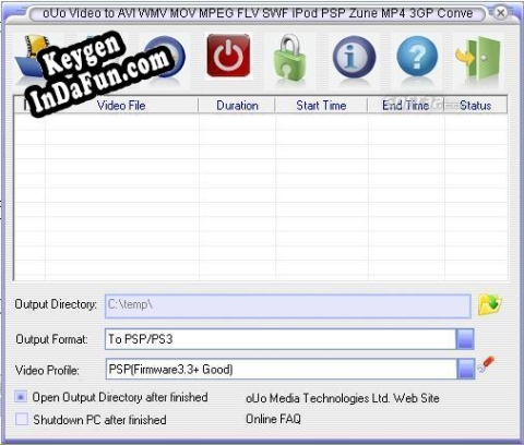 Activation key for oUo Video to PSP PS3 Converter