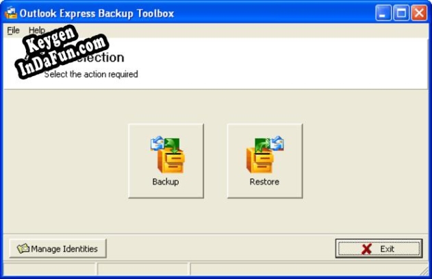 Key for Outlook Express Backup Toolbox