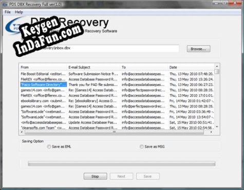 Key for Outlook Express DBX Recovery Software