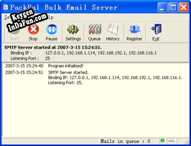 Key generator for PackPal Bulk Email Server