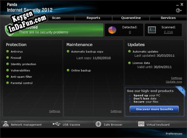 Key generator for Panda Internet Security 2011