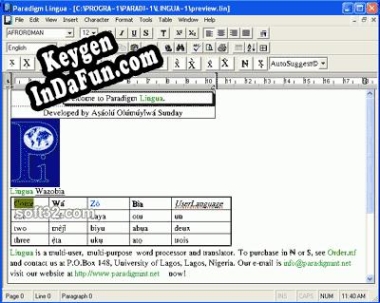 Paradigm Lingua key generator