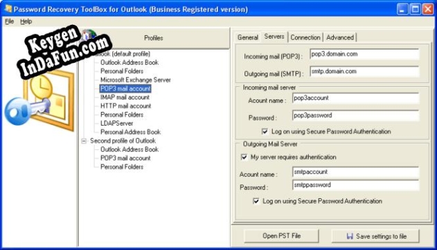 Key generator for Password Recovery Toolbox for Outlook